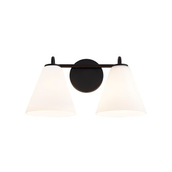 Pavia 2-Light Bath Bar (254|FSN-8362-OPAL-MBLK)