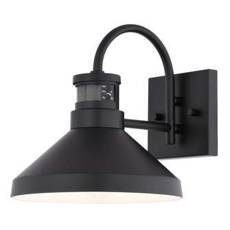 VAXCEL Highland Park 9.5 in. H 1-Light Matte Black and White Motion Sensor Dusk to Dawn Outdoor Wall (51|T0804)