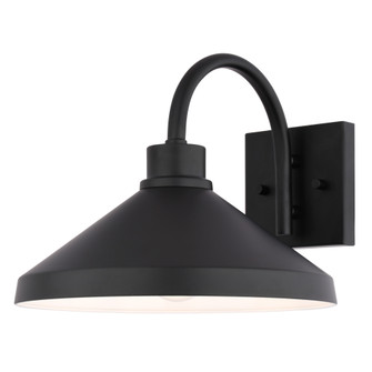 VAXCEL Highland Park 9.5 in. H 1-Light Matte Black and White Outdoor Wall Sconce, Durable Steel with (51|T0802)