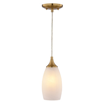 Milano 4.75-in W 1 Light Mini Pendant Alabaster Glass Muted Brass (51|P0451)