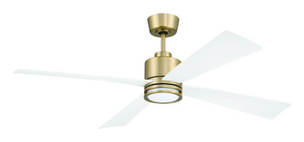 Rhet 52'' 4-Blade Ceiling Fan in Satin Brass w/ White Blades; Light Kit Included (Optional) (20|RHT52SB4)