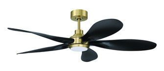 Rosalie 52'' 5-Blade Ceiling Fan in Satin Brass/Flat Black w/ Flat Black Blades; Integrated Light (20|RSL52SBFB5)