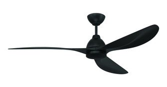 Frazier 56'' 3-Blade Indoor/Outdoor (Damp) Ceiling Fan in Flat Black w/ Flat Black Blades; Light  (20|FRZ56FB3)