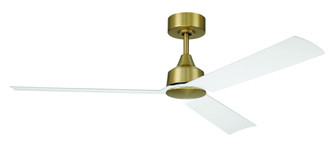 Charming 52'' 3-Blade Ceiling Fan in Satin Brass w/ White Blades; Light Kit Sold Separately (20|CHM52SB3)
