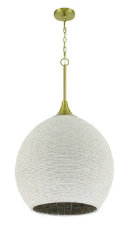 Keira 3 Light Pendant in Satin Brass (White Rope) (20|61393W-SB)