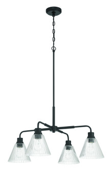 Pleated 4 Light Chandelier in Flat Black (20|61124-FB)