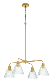 Pleated 4 Light Chandelier in Premium Bronze (20|61124-CPZ)