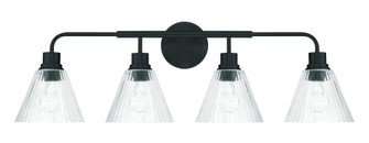 Pleated 4 Light Vanity in Flat Black (20|61104-FB)