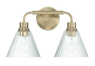 Pleated 2 Light Vanity in Premium Bronze (20|61102-CPZ)