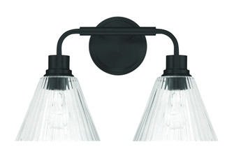 Pleated 2 Light Vanity in Flat Black (20|61102-FB)