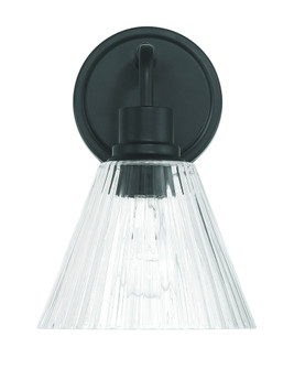 Pleated 1 Light Wall Sconce in Flat Black (20|61101-FB)