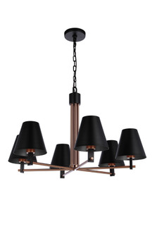Blake 6 Light Chandelier in Flat Black/Satin Brass (20|60926-FBSB)