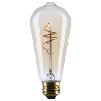 5.5W ST19 LED 90CRI 2000K 500LM E26 Glass Clear Amber Coil Filament Dimmable 1 Pack (27|S14207)
