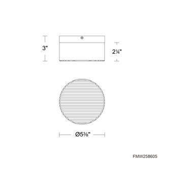 TUCK III 5IN SAUNA FLUSH MOUNT 3000K (3612|FMW258605S-BK)
