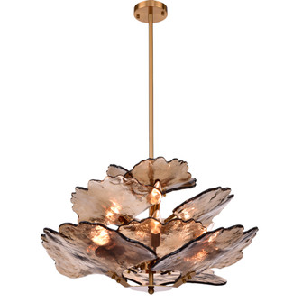 Noturne Chandelier - Small L28'' W28'' H16'' Warm Brass 120 V 9 E12 Candelabra (10813|KCH5180-28)