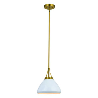VAXCEL Dayna 1-Light 10 in. Wide Satin Brass Gold and Glossy White with Matte White Contemporary Con (51|P0369R)