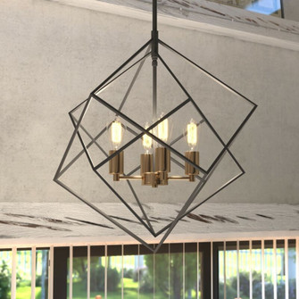 Rad 23.5-in. 4 Light Pendant Black and Natural Brass (51|P0307R)