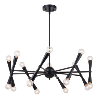 VAXCEL Drake 16-Light 29 in. Wide Matte Black Mid-Century Modern Chandelier, LED Compatible, Adjusta (51|H0292R)