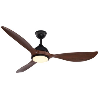 VAXCEL Long Grove 56 in. Black Indoor Rod Mount Contemporary Ceiling Fan with Deep Walnut Blades, Di (51|F0143)