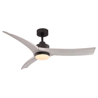 VAXCEL North Bend 52 in. Matte Bronze Indoor Outdoor Rod Mount Ceiling Fan with Washed Ash Blades, D (51|F0139)