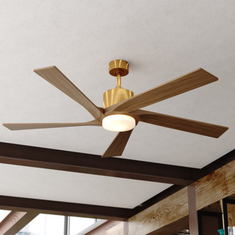 Wedgewood 60-in. LED Ceiling Fan Satin Brass with Dark Elm Blades (51|F0133)