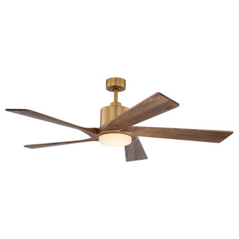VAXCEL Wedgewood 60 in. Satin Brass Indoor Rod Mount Contemporary Ceiling Fan with Dark Elm Blades,  (51|F0133)