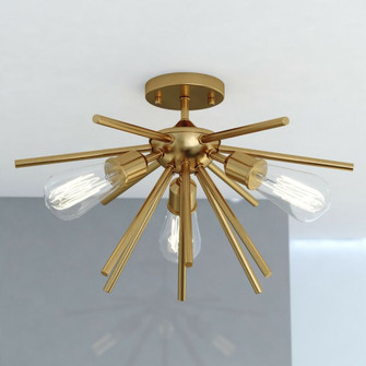 Estelle 17-in Semi Flush Ceiling Light Natural Brass (51|C0164R)