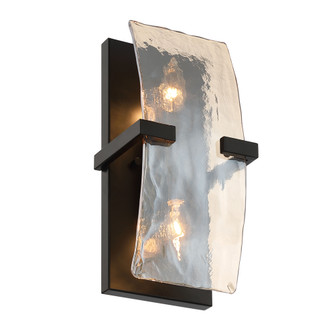Yep by Golden Lighting Aenon 2-light Wall Sconce in Matte Black with Amber Water Glass (36|3164-WSC BLK-AWG)