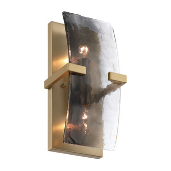 Yep by Golden Lighting Aenon 2-light Wall Sconce in Brushed Champagne Brass with Smokey Water Glass (36|3164-WSC BCB-SWG)