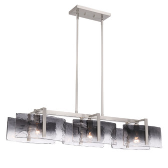 Yep by Golden Lighting Aenon 3-light Island Light in Pewter with Smokey Water Glass (36|3164-LP PW-SWG)