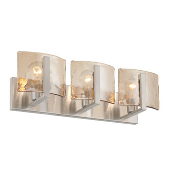 Yep by Golden Lighting Aenon 3-light Vanity in Pewter with Amber Water Glass (36|3164-BA3 PW-AWG)