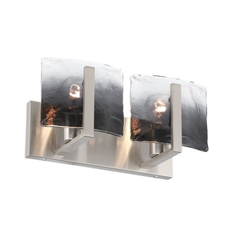 Yep by Golden Lighting Aenon 2-light Vanity in Pewter with Smokey Water Glass (36|3164-BA2 PW-SWG)