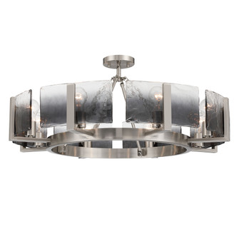Yep by Golden Lighting Aenon 8-Light Semi-Flush Mount in Pewter with Smokey Water Glass (36|3164-8SF PW-SWG)