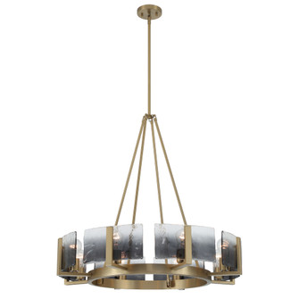 Yep by Golden Lighting Aenon 8-Light Chandelier in Brushed Champagne Brass with Smokey Water Glass (36|3164-8 BCB-SWG)
