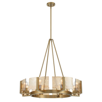 Yep by Golden Lighting Aenon 8-Light Chandelier in Brushed Champagne Brass with Amber Water Glass (36|3164-8 BCB-AWG)