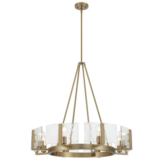 Yep by Golden Lighting Aenon 8-Light Chandelier in Brushed Champagne Brass with Hammered Water Glass (36|3164-8 BCB-HWG)
