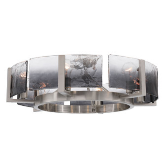 Yep by Golden Lighting Aenon 6-light Semi-Flush Mount in Pewter with Smokey Water Glass (36|3164-6SF PW-SWG)