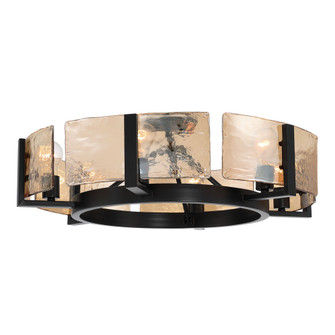 Yep by Golden Lighting Aenon 6-light Semi-Flush Mount in Matte Black with Amber Water Glass (36|3164-6SF BLK-AWG)