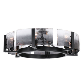 Yep by Golden Lighting Aenon 6-light Semi-Flush Mount in Matte Black with Smokey Water Glass (36|3164-6SF BLK-SWG)