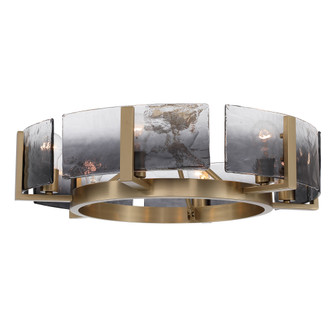 Yep by Golden Lighting Aenon 6 LT Semi-Flush Mount in Brushed Champagne Brass w/ Smokey Water Glass (36|3164-6SF BCB-SWG)