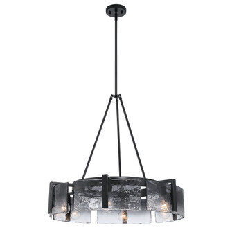 Yep by Golden Lighting Aenon 6-light Chandelier in Matte Black with Smokey Water Glass (36|3164-6 BLK-SWG)
