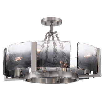 Yep by Golden Lighting Aenon 4-light Semi-Flush Mount in Pewter with Smokey Water Glass (36|3164-4SF PW-SWG)