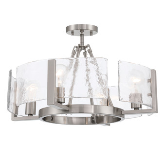 Yep by Golden Lighting Aenon 4-light Semi-Flush Mount in Pewter with Hammered Water Glass (36|3164-4SF PW-HWG)