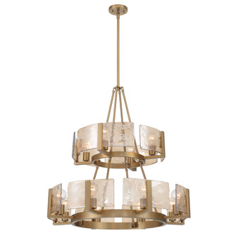 Yep by Golden Lighting Aenon 12-light 2-tier Chandelier (4+8) in Brushed Champagne Brass (36|3164-4-8 BCB-AWG)