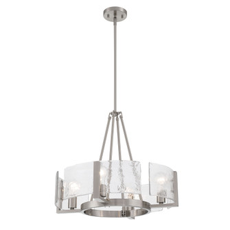 Yep by Golden Lighting Aenon 4-Light Chandelier in Pewter with Hammered Water Glass (36|3164-4 PW-HWG)