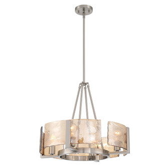 Yep by Golden Lighting Aenon 4-Light Chandelier in Pewter with Amber Water Glass (36|3164-4 PW-AWG)
