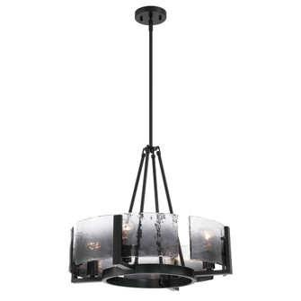 Yep by Golden Lighting Aenon 4-Light Chandelier in Matte Black with Smokey Water Glass (36|3164-4 BLK-SWG)