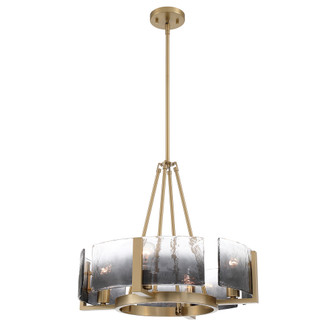 Yep by Golden Lighting Aenon 4-Light Chandelier in Brushed Champagne Brass with Smokey Water Glass (36|3164-4 BCB-SWG)