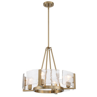 Yep by Golden Lighting Aenon 4-Light Chandelier in Brushed Champagne Brass with Hammered Water Glass (36|3164-4 BCB-HWG)