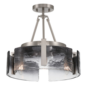 Yep by Golden Lighting Aenon 3-light Semi-Flush Mount in Pewter with Smokey Water Glass (36|3164-3SF PW-SWG)